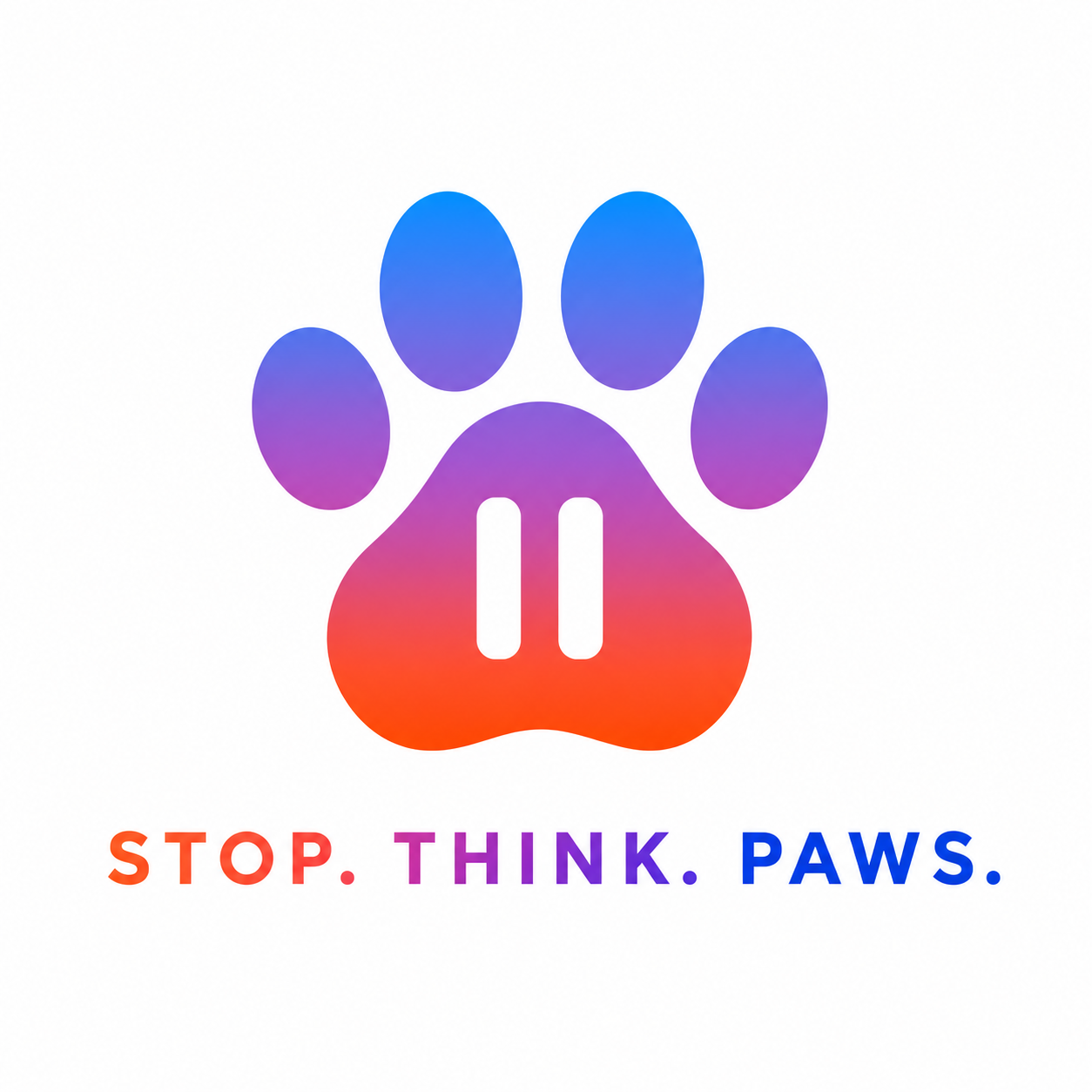 Stop. Think. Paws! logo